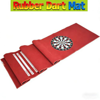 Dart Floor Mat Carpet, Non Slip Rubber Game Mat with Printed Throw Line Sound Absorbing Surface Protective Flooring for Dartboard Practice Home Game Room Use