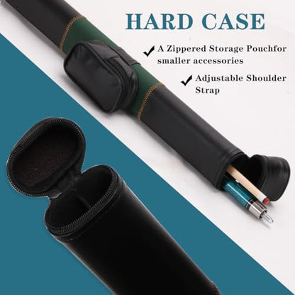10mm11mm12mm13mm Billiard Pool Cue Stick Set, 20 oz 58 inch Canadian Maple Cue Stick Irish Linen Wrap, Cue Stick for Beginner, Commercial and Home Entertainment - color: 11mm Sky Blue with case