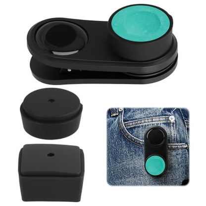 2 in 1 Pool Chalk Holder with Round & Square Replacement Heads, Magnetic - Free Billiards Chalk Clip for Cue Tips, Essential Billiards Pool Accessories to Keep Chalk Handy, for Pool Hall Use
