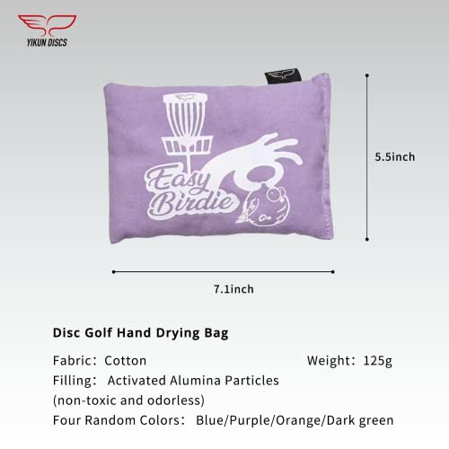 Yikun Disc Golf Grip Bag, Sweat Absorber Dry Hand Pouch, Essential Disc Golf Accessories, Substitute Chalk Bag with Active Aluminum Oxide Granules for Moisture Control(Random Color)