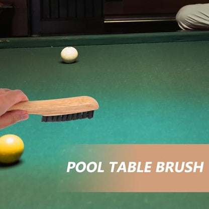 Toyvian Billiard Table Brush Set for Felt Maintenance, Wooden Pool Cleaning Brushes with Pocket Brush Snooker Dust Remover Accessories