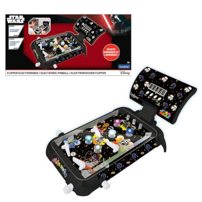 Lexibook, Star Wars, Electronic Table Pinball, Digital Score with LED Screen, Sound & Light Effects, 4 Flippers, Star Wars Design, Black, JG610SW