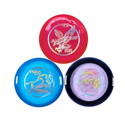 X-UFO Disc Golf Set - Disc Golf Starter Set, Includes 1 Putter, 1 Driver, and 1 midrange disc, Weighing 170-178 Grams Suitable for Beginners and Professional disc Golf tournaments - color: Set 3