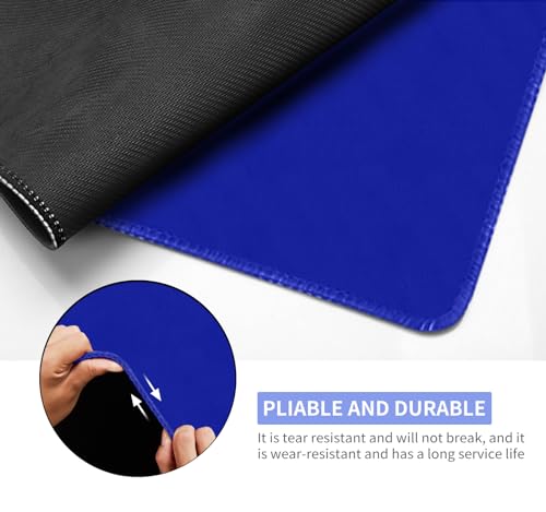 Large Tabletop Game Playmat, Water and Stain Resistant Non-Slip Desk Mat, Mahjong and Card Game MAT with Thick Stitched Edge, Cushioned Rubber Base (120 * 60cm*2mm) Blue - color: Blue, size: 120 x 60 x 0.2 cm