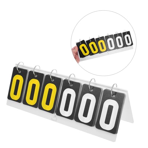 GALPADA Portable Table Scoreboard Flip Score Keeper with 6-Digit Acrylic Display for Basketball Billiards and Tabletop Sports Games