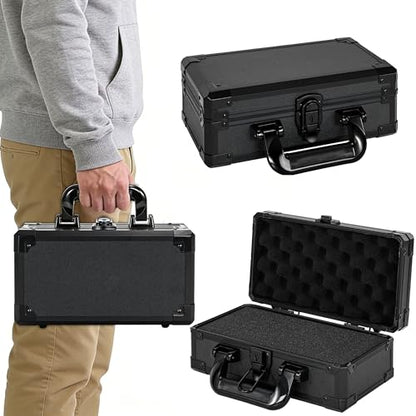 11 Inch Carrying Case With Customizable Pre-Diced Foam, Aluminum Case, Aluminum Alloy Sturdy Build, Storage Case for Microphone, Equipment, Camera, Tools, Recorder, etc - size: 11.1x5.9x5.5 Inch