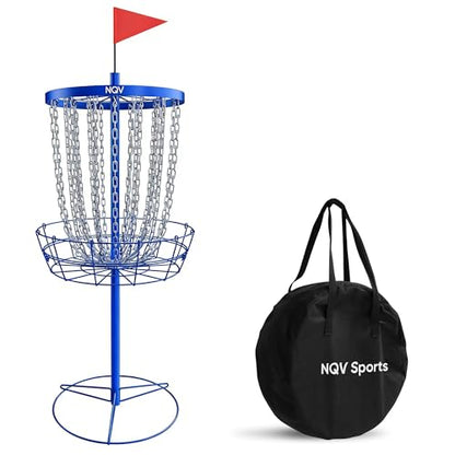 NQV PRO Disc Golf Basket,Heavy Duty 24 Chain Portable Target with Transit Bag, Outdoor/Indoor - size: 25.6x25.6x52"