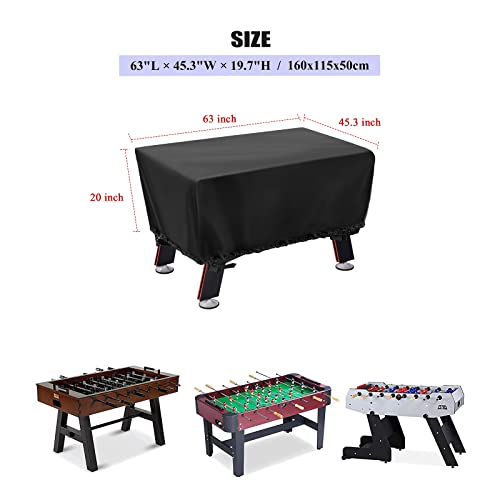 Foosball Table Cover - Waterproof football table Soccer Table Cover Outdoor Indoor Foosballs Table Covers - 57"L×45"W×30"H, Black - size: 57"L×45"W×30"H