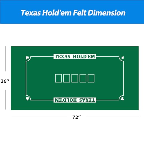 GSE Games & Sports Expert 36" x 72" Casino Layout Felt, Professional Casino Tabletop Mat for Parties, Casino Poker Game Night - style: Texas Hold'em Poker