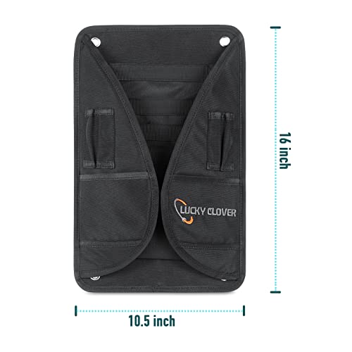 LUCKY CLOVER Disc Putter Pouch: Disc Golf Accessory Pocket Pouch, Secure to Cart Handle with Strap, Fits Most Carts