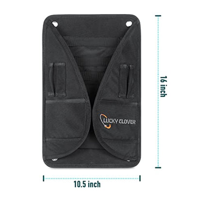 LUCKY CLOVER Disc Putter Pouch: Disc Golf Accessory Pocket Pouch, Secure to Cart Handle with Strap, Fits Most Carts