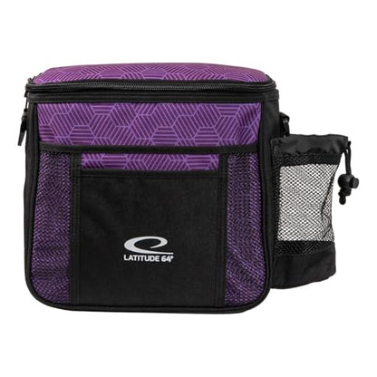 Latitude 64 Slim HEX Shoulder Bag | Lightweight Disc Golf Bag with Putter Pocket | Durable HEX Pattern Nylon Material | Compact Storage for Casual Rounds & Practice | Holds Up to 8 Discs - color: Purple