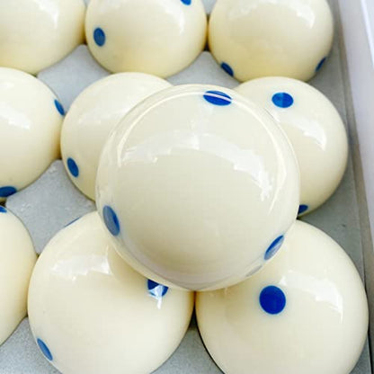 Pool Billiard Cue Ball Training Set, 2-1/4" Regulation Phenolic Resin, 6 Dot Measle & Aim Target Practice Balls, Spin & Accuracy Training Aid for Beginners & Advanced Players - color: Blue 6 Dot Measle Balls
