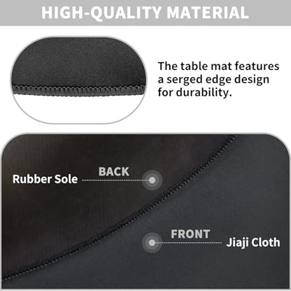 Large Round Tabletop Game Playmat,Rubber Table Mat Suitable for Playing Poker,Card,and Roleplaying Games.(80cmBlack) - color: 80*80*0.2cmblack, size: 80*80*0.2cm