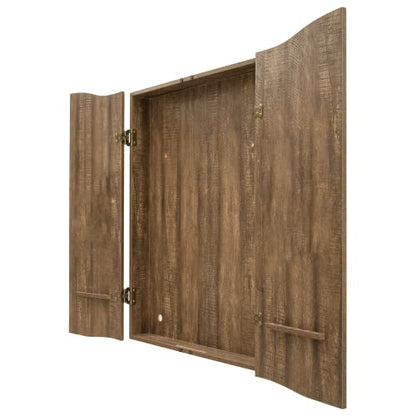 DMI Sports MI Sports Brown CricketPro Dartboard Cabinet | Designed for Arachnid 15.5” CricketPro 900, 800, 750, 650 Electronic Dartboards | Does Not Include Dartboard