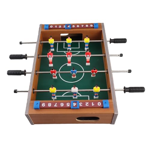 Asixxsix Foosball Table, 13.6x8.5in Mini Foosball Table with Thick Wood Board Slider Scoreboard and Anti Collision Cotton for Game Rooms Parties Family Night