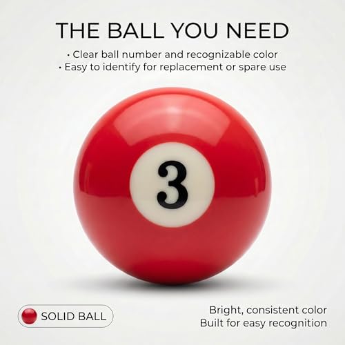 KONLLEN Single Replacement Pool Ball – 2-1/4" Regulation Size & Weight Billiard Ball Made of Phenolic Resin (Choose 1–15 or Cue Ball) - color: #3