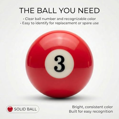KONLLEN Single Replacement Pool Ball – 2-1/4" Regulation Size & Weight Billiard Ball Made of Phenolic Resin (Choose 1–15 or Cue Ball) - color: #3