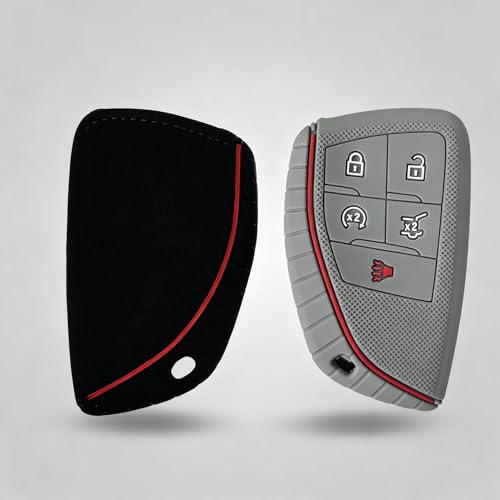 Silicone Key Fob Cover 2 Pack, Key Protector - 360° Key Protection Case for Chevrolet 2020-2026 Trailblazer/Equinox/Malibu, Anti-Scratch Silicone Key Cover (Black/Gray) - color: Black/Gray