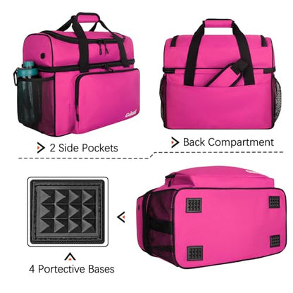 Goloni 2 Balls Bowling Bag with Ball Holder - Fits Bowling Shoes Up to Mens Size 16 and Accessories - color: Pink