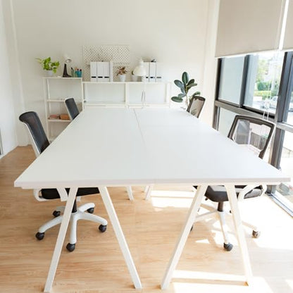 Kaboon White Table Top 23.62" D x 59.1" W, Solid One-Piece Desktop, Universal Wood Countertop, Reversible Laminate Top, Double Desks, L-Desk DIY, for Home and Commercial - color: White, size: 60x24