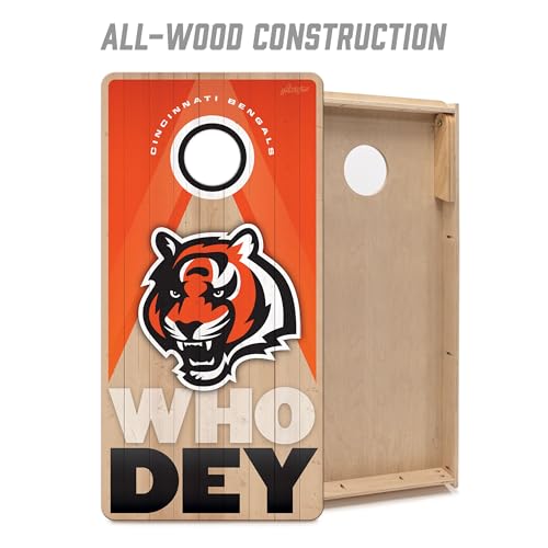 YouTheFan NFL 2' x 4' Slogan Series Professional Wood Cornhole Game - color: Cincinnati Bengals