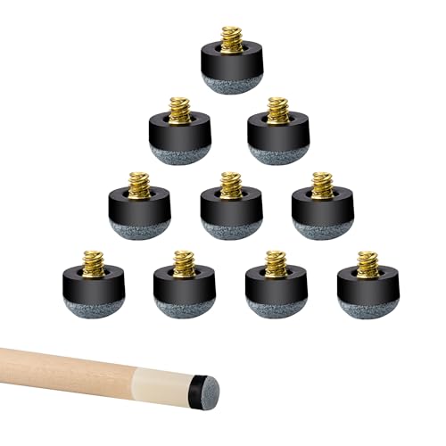 GSE Games & Sports Expert 10 Pieces 12mm/13mm Billiard Pool Tips, Soft/Hard Screw-on Tips Replacement or White Pool Cue Stick Nylon Ferrules Replacement - size: 13mm, style: Soft Tip