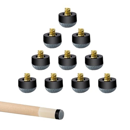 GSE Games & Sports Expert 10 Pieces 12mm/13mm Billiard Pool Tips, Soft/Hard Screw-on Tips Replacement or White Pool Cue Stick Nylon Ferrules Replacement - size: 13mm, style: Soft Tip