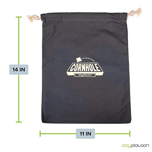Play Platoon Cornhole Bag Holder - Tote Bag for Carrying Corn Hole Bean Bags - size: 8, Gray String