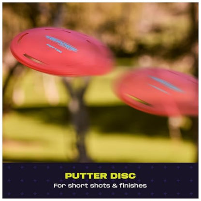 Aerobie Disc Golf Set of 3 Flying Discs, Frisbee Discs for Kids Parties and Backyard Games, Starter Disc Golf Accessories, Teen Boys Gift Ideas, Kids Toys for Ages 5 & Up