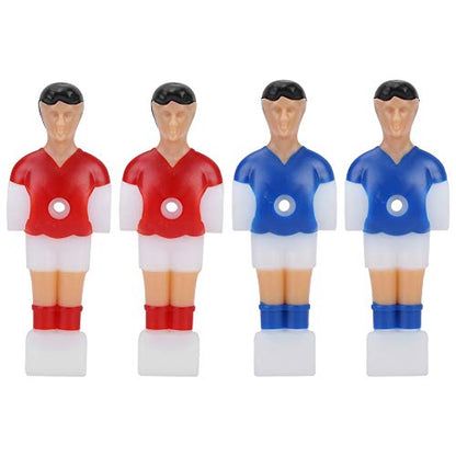 Foosball Player Replacement Parts, 4 Pieces Plastic Soccer Men in Red and Blue, 4.13 x 1.44 x 0.16 inches, for Tournament Table Games