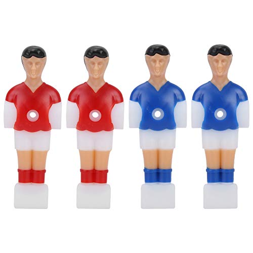 Foosball Player Replacement Parts, 4 Pieces Plastic Soccer Men in Red and Blue, 4.13 x 1.44 x 0.16 inches, for Tournament Table Games