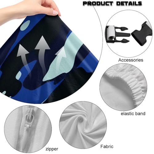 Blue Camo Gaming Chair Cover Cat Scratch Proof Non Slip Stretchable Gaming Chair Covers Slipcovers Attached Arms Breathable Washable Swivel Armchair Slipcovers of Computer Video Game Office - color: Blue Camo