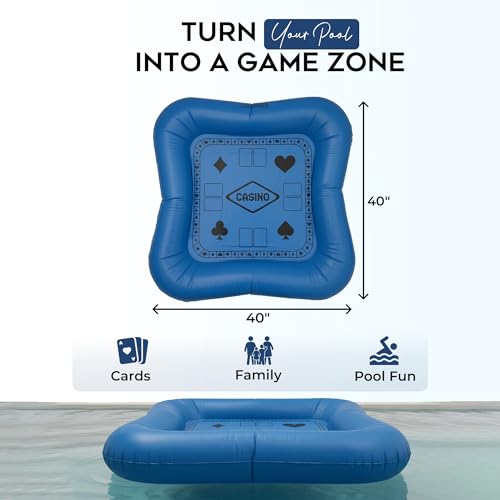 Inflatable Floating Game Table for Pool – Waterproof with Playing Cards