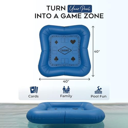 Inflatable Floating Game Table for Pool – Waterproof with Playing Cards