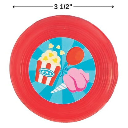 Fun Express Mini Carnival Flying Discs - Toys for Parties, Events, and Outdoor Fun - Perfect for Giveaways and Goodie Bags - 72 Pieces