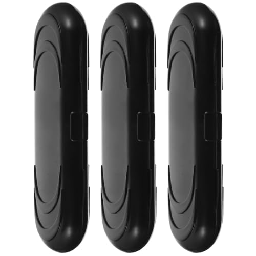 Toddmomy Portable Darts Storage Case Hard Shell Box for Steel and Soft Tip Darts, Oval 3pcs Compact Organizer for Travel and Game Room Use, Black