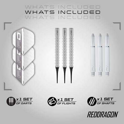 RED DRAGON Darts - Amberjack | Javelin | Pegasus | Razor Edge - Professional Tungsten Soft Tip Darts - Includes Dart Flights and Shafts - size: 18g Barrel / 20g Full Weight