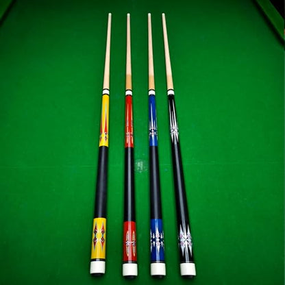 HMQQ 58 Inch Pool Cue Sticks Set, 2/4/6 Pack 20 oz 2-Piece Billiard Cues with 13mm Leather Tips, Matching House Cue Set for Adults, Home Tables, Bars & Group Play - size: Set of 4