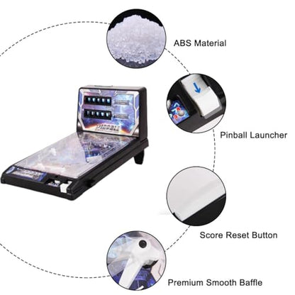 Action and Reflex Pinball Game, Tabletop Electronic Pinball Gifts, Birthdays Desktop Pinball Machine Toy for Boys Girls, Arcade Tabletop Electronic Pinball Gifts for Kids
