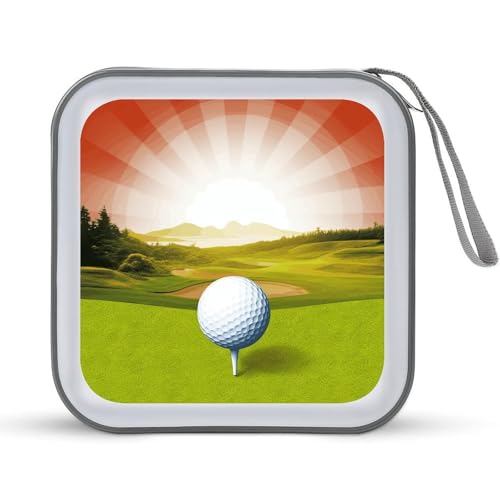 Golf Sport CD Case DVD Storage Case Disc Storage Bag Premium DVD Cases Hard Plastic CD Holder Protective Disc Storage Organizer for Car Travel Home 40 Capacity