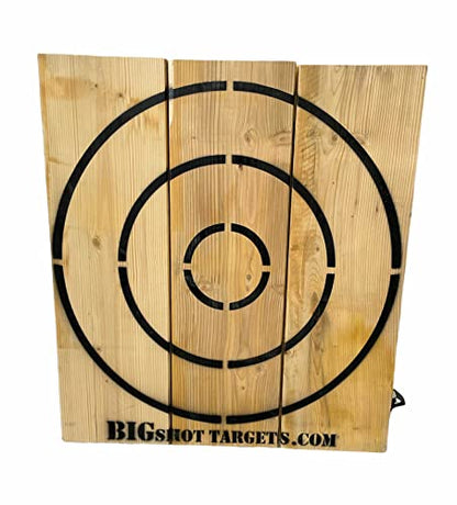 Wooden Axe Throwing Target with Bottle Opener for Knives, Stars and Light Duty Axes