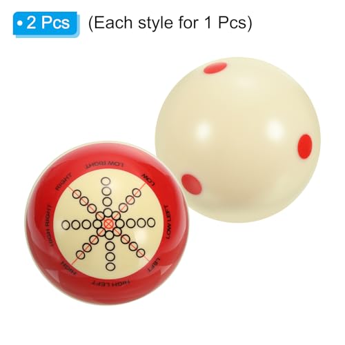 PATIKIL Billiard Practice Training Cue Ball, AAA-Grade Pro Cup Standard Pool Cue Ball with Red Dots Billiard Accessories - color: Red