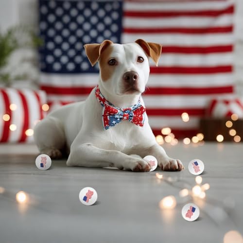 24 Pcs Independence Day Table Tennis Balls Bulk, 40mm Ping Pong Balls, 250th Anniversary Patriotic America Flag Funny Toys for 4th of July Party Gift. - style: Flag style