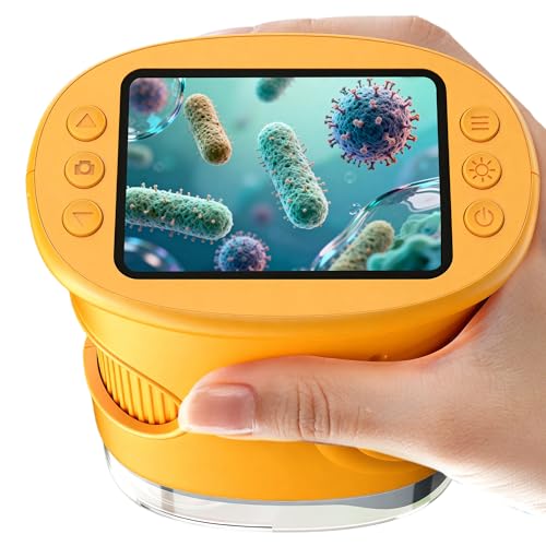 1000X Handheld Digital Microscope for Kids: Pocket Microscope with 2.0" IPS Screen - STEM Toys Birthday Gifts for Girls Boys Child - Portable Edu Science Kits Toddler Age 3-6 6-12 - color: 382-Yellow