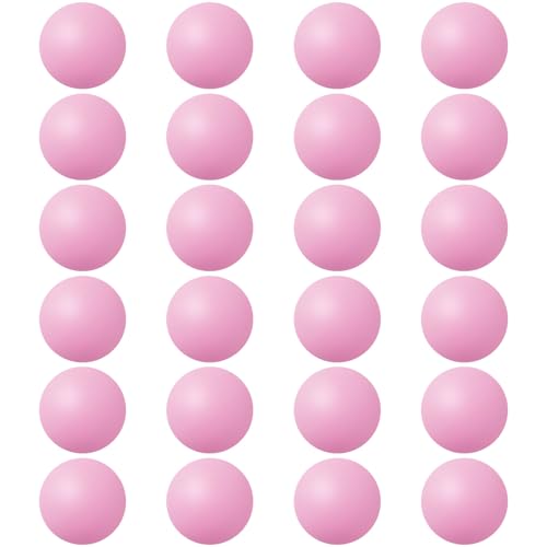Soulchen 40mm Glow in The Dark Table Tennis Balls Bulk, Carnival Game Night, Neon Birthday Party Favors, Classroom Rewards, Goodie Bag Filler, Pet Playmate - color: Pastel Pink, size: Solid