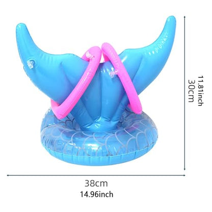 DYNWAVE Inflatable Toss Game Set,Swimming Ring Toss Toy,Inflatable Mermaid Tail,for Party Favors Beach Backyard Children Family