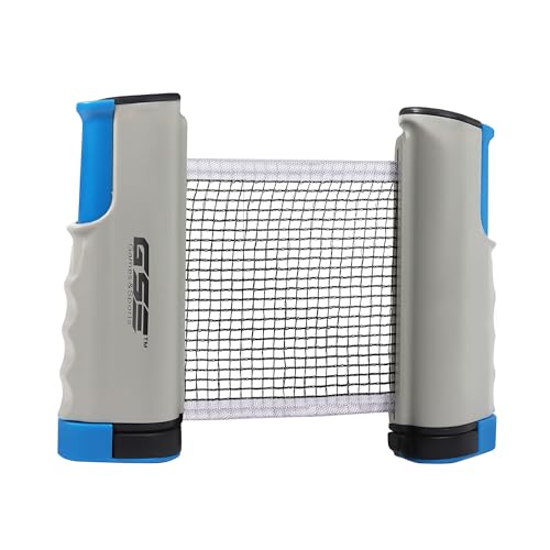 GSE Games & Sports Expert Adjustable Retractable Ping Pong Net Set & Post. Professional Table Tennis Rackets and Balls, Net with Posts and Storage Bag - Pingpong Paddle and Game Table Accessories. | Adjustable - color: Grey Net