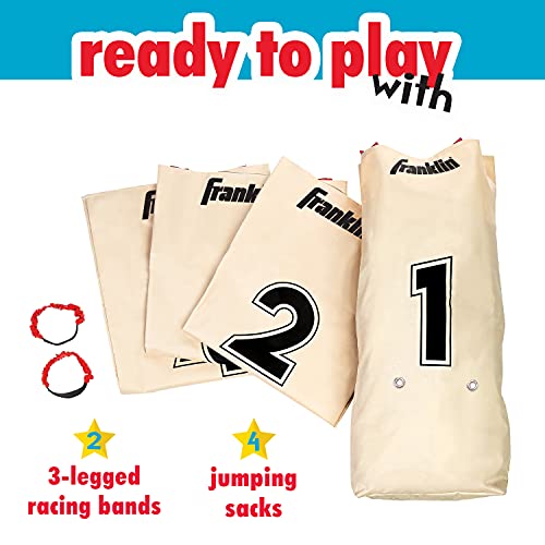 Franklin Field Day Potato Sack Race Bags & 3-Legged Race Bands Game Kit - Great for Kids - 2 Games in 1