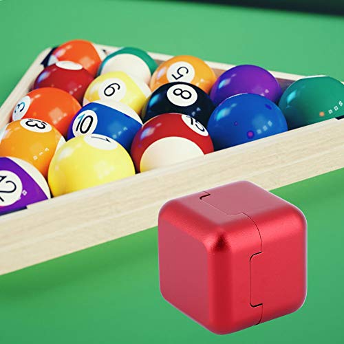 Pool Chalk Holder, Pool Cue Chalk Holder, Red Pool Chalk Cubes, Aluminum Chalk Holder Pool Billiards, Billiard Chalk Holder with Removable Magnetic Cue Stick Chalk Cap (Red)